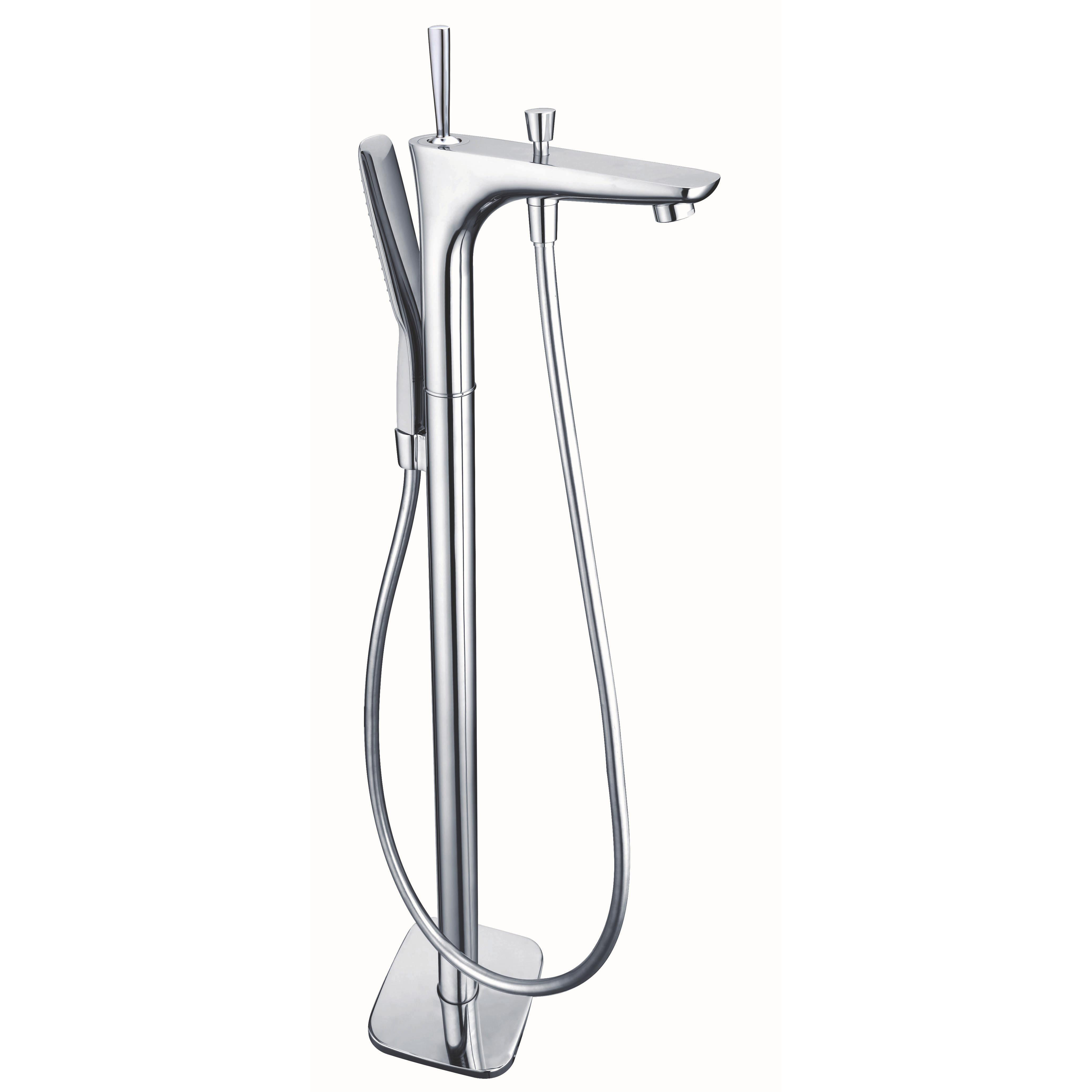 Yuson Y0117 Zinc Hot And Cold Floor Standing Faucet For Bath Tub Brass Freestanding Bath Faucet