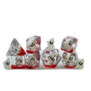 Handmade Game Liquid Core Dice Sets Heart Filled Polyhedral Resin Sharp Edge Dnd D&d Dungeons And Dragons Rpg Custom Die Set