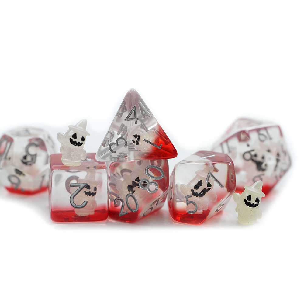 Handmade Game Liquid Core Dice Sets Heart Filled Polyhedral Resin Sharp Edge Dnd D&d Dungeons And Dragons Rpg Custom Die Set