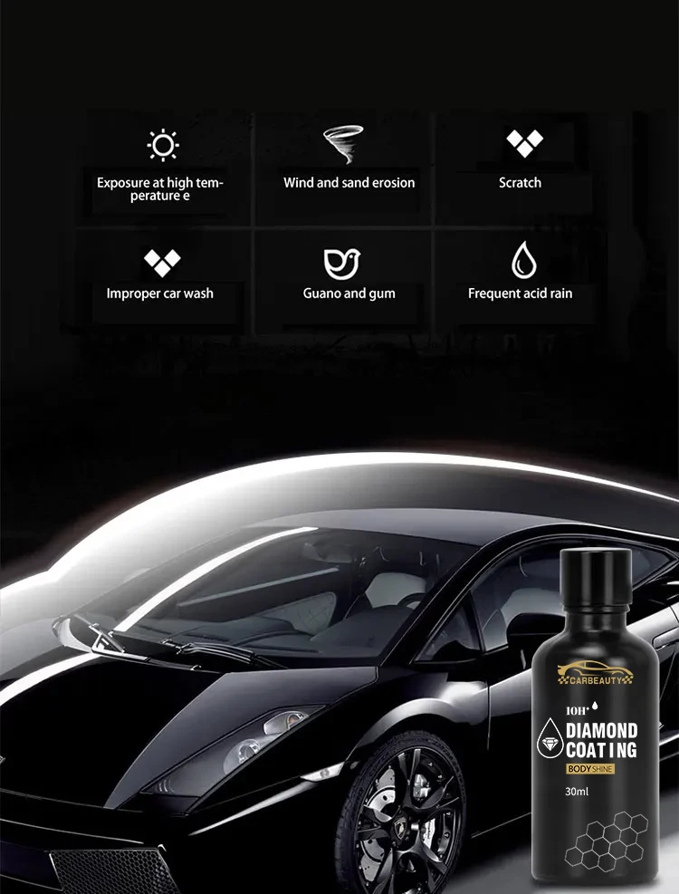 Oem Source Factory Selling 10h Nano Sio2 Bright Nano High Glossy Anti Scratch Glass Graphene Car Care Ceramic Coating