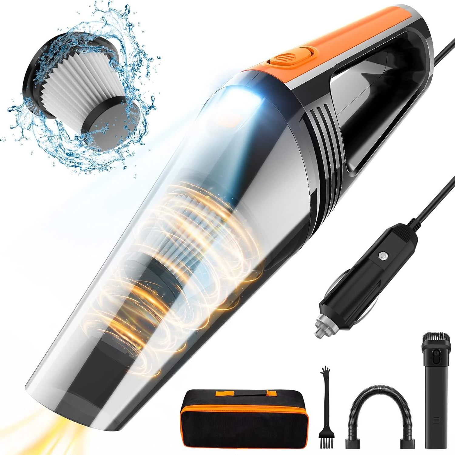 120w Strong Dc 12v High Power Mounted Cordless Wireless Portable Handheld Cleaning Car Wash Vacuum Cleaner