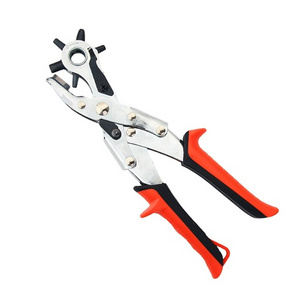 Eyelet Hole Puncher Leather Belt Hole Punch Plier Revolve Sewing Machine Bag Setter Tool Watchband Strap Household leathercraft