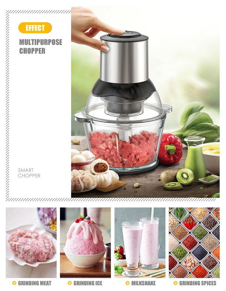 Vegetable Stainless Steel Chopper Multifunctional Electric Meat Grinder Food Garlic Chopper