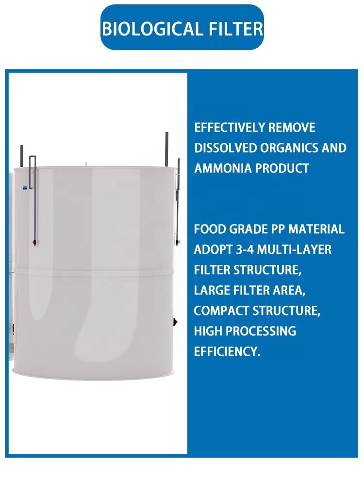 60M3 Professional Aquaculture System 4IN1 Integrated small RAS equipment for Fish Tilapia Farming Tank