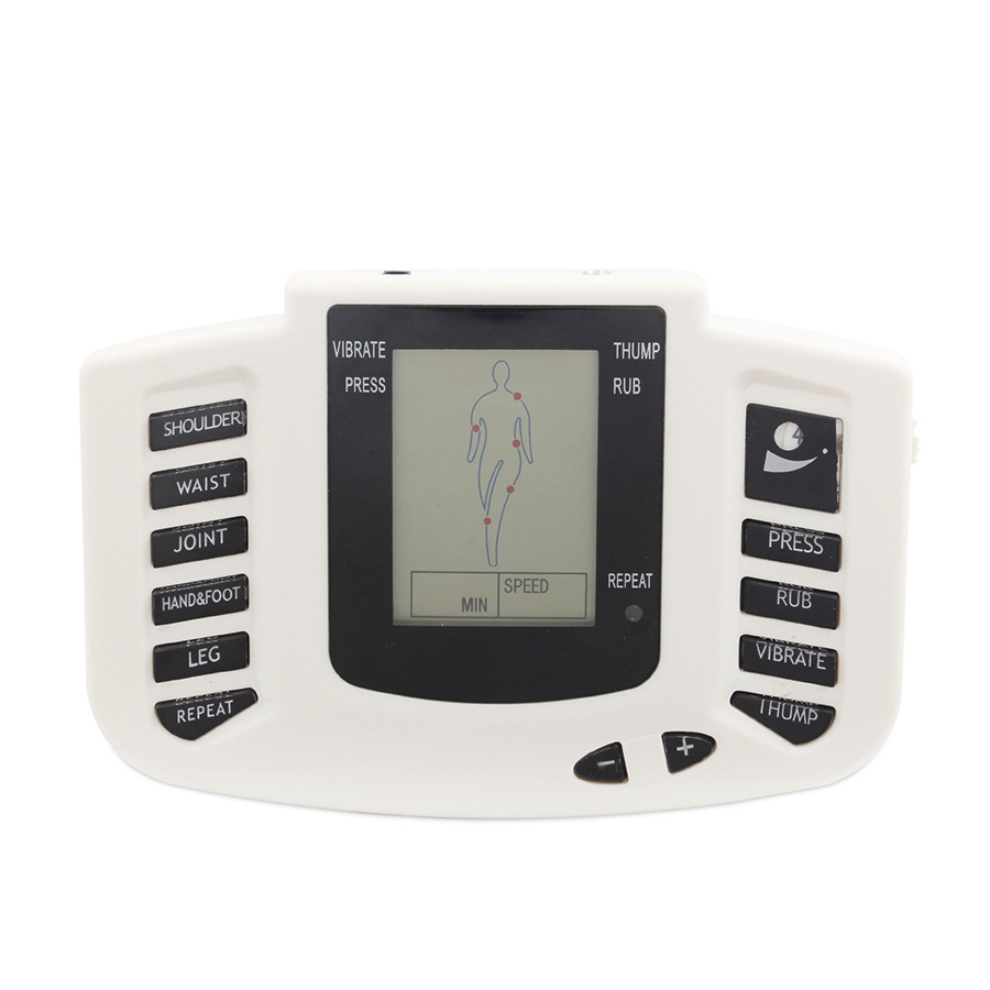 JR 309A Healthy Care Body Slimming Pulse Relax Digital Meridian Therapy electric massage machine With 16 Pads and Slipper