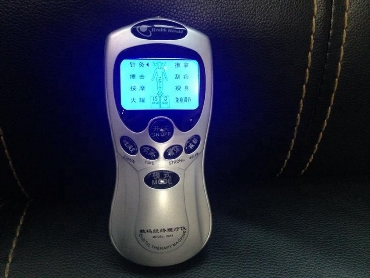 Electric Massager Slimming Tens Acupuncture Digital Therapy Machine Plastics OEM English Massage Relaxation LCD Blue Color