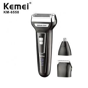 KEMEI 6558 Multifunctional Waterproof 3 In 1 Cutter Head Km 6558 Usb Men Shaver Electric  Kemei Electric Shaver