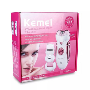 kemei KM 2530 lady body scraping shaver female waterproof razor hair shaver hair remover epilater  and callous remover 4 in 1