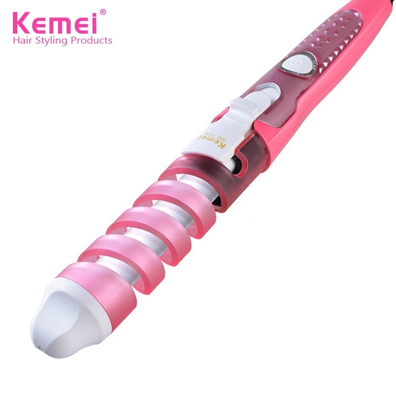 Kemei KM1026 Electric Hair straightener 10 220V Tool Hair Curler Roller 50W Pro Spiral Curling Iron Wand Curl Styler