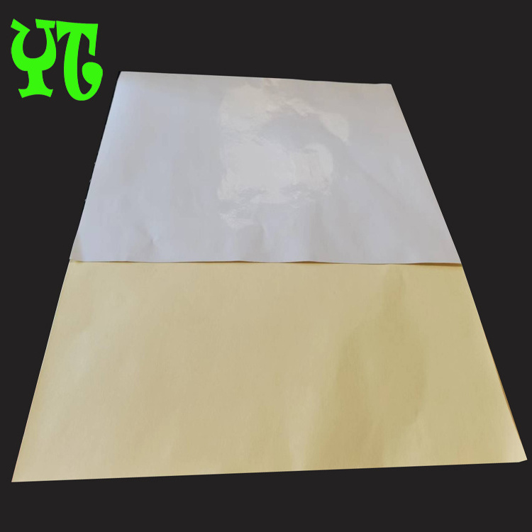 TOP 75GSM CAST COATED PAPER AND BOTTOM 80-85GSM YELLOW RELEASE PAPER