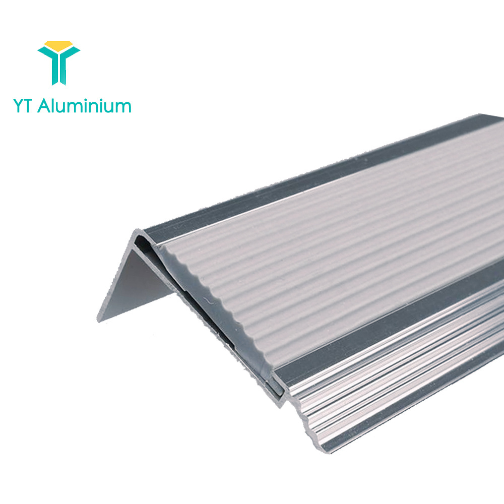 Aluminium Floor Threshold Flat Stair Nosing Wood Grain Floor Transition To Stair Strip Transition Profiles