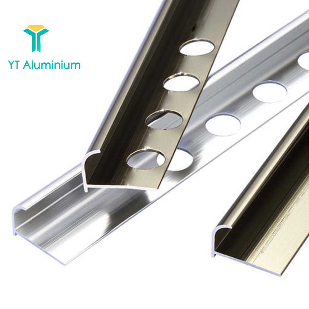 Aluminum Anodizing  Inside Corner Tile Trim 6mm 8mm 12mm Bullose Quarter Round Right Angle Tile Edge Trim