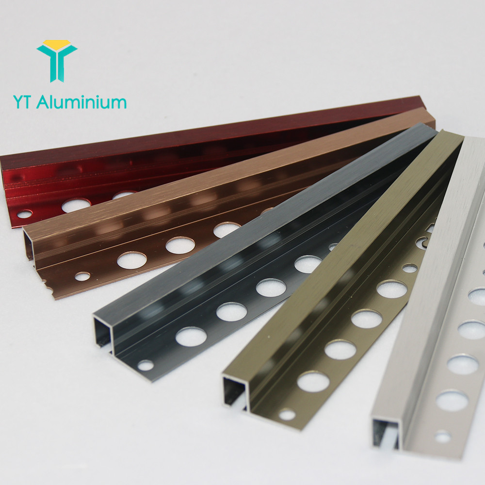 OEM Decorative Tile Metal Trim Wholesaler Brushed Silver Tile Edge Trim 6 8 10mm Aluminum Tile Trim Strip