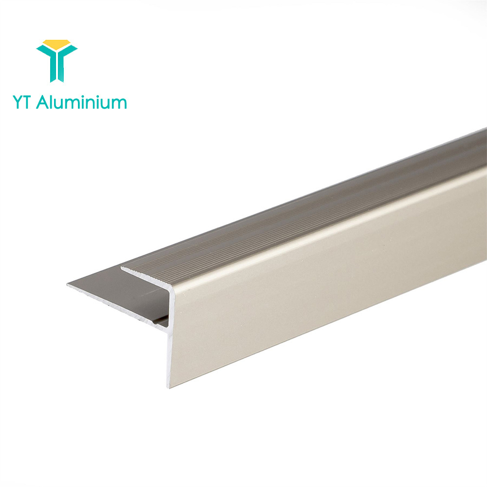 Aluminum Extruded Profile Outdoor Porcelain Tile Stair Edge Trim Black Aluminum Step Nosing