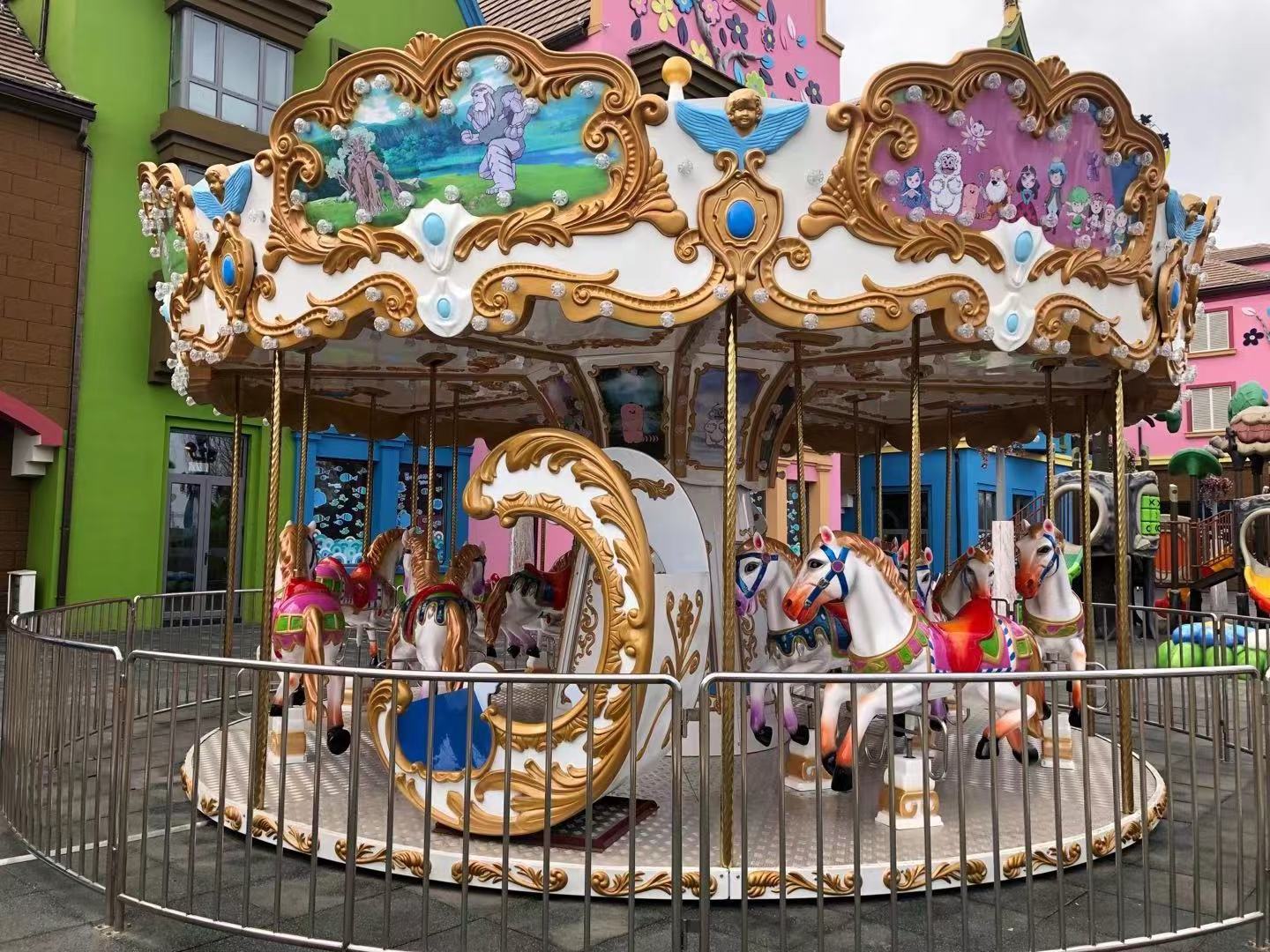 Outdoor Amusement Park 16 seat carousel |Factory Price luxury Carnival Rides Merry Go Round Game For Sale