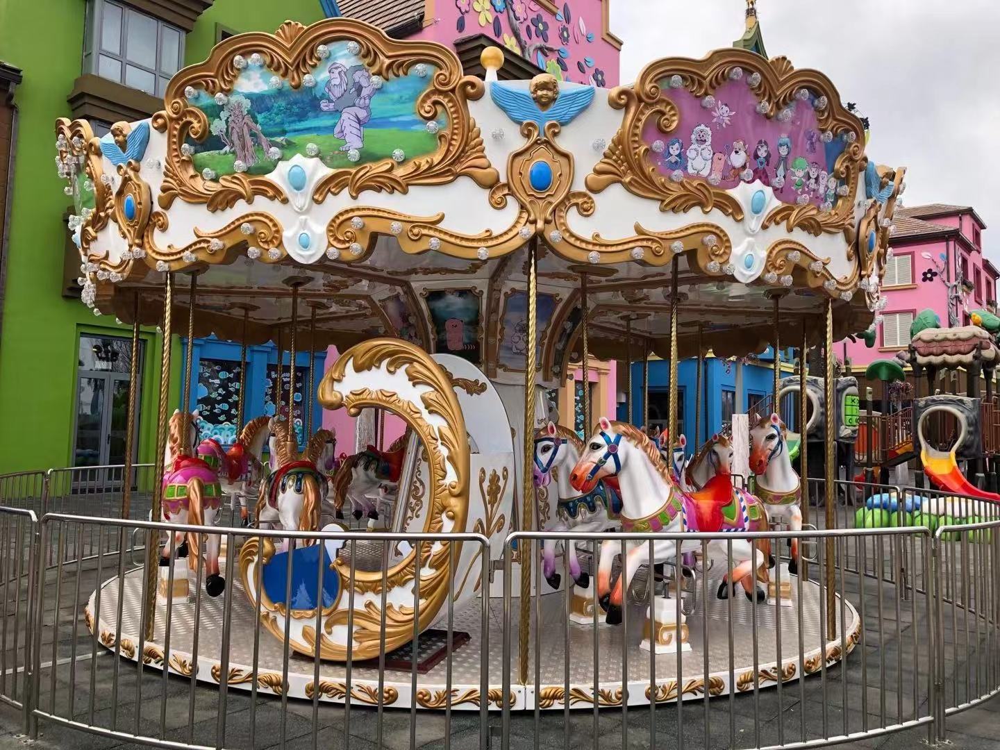 Outdoor Amusement Park 16 seat carousel |Factory Price luxury Carnival Rides Merry Go Round Game For Sale