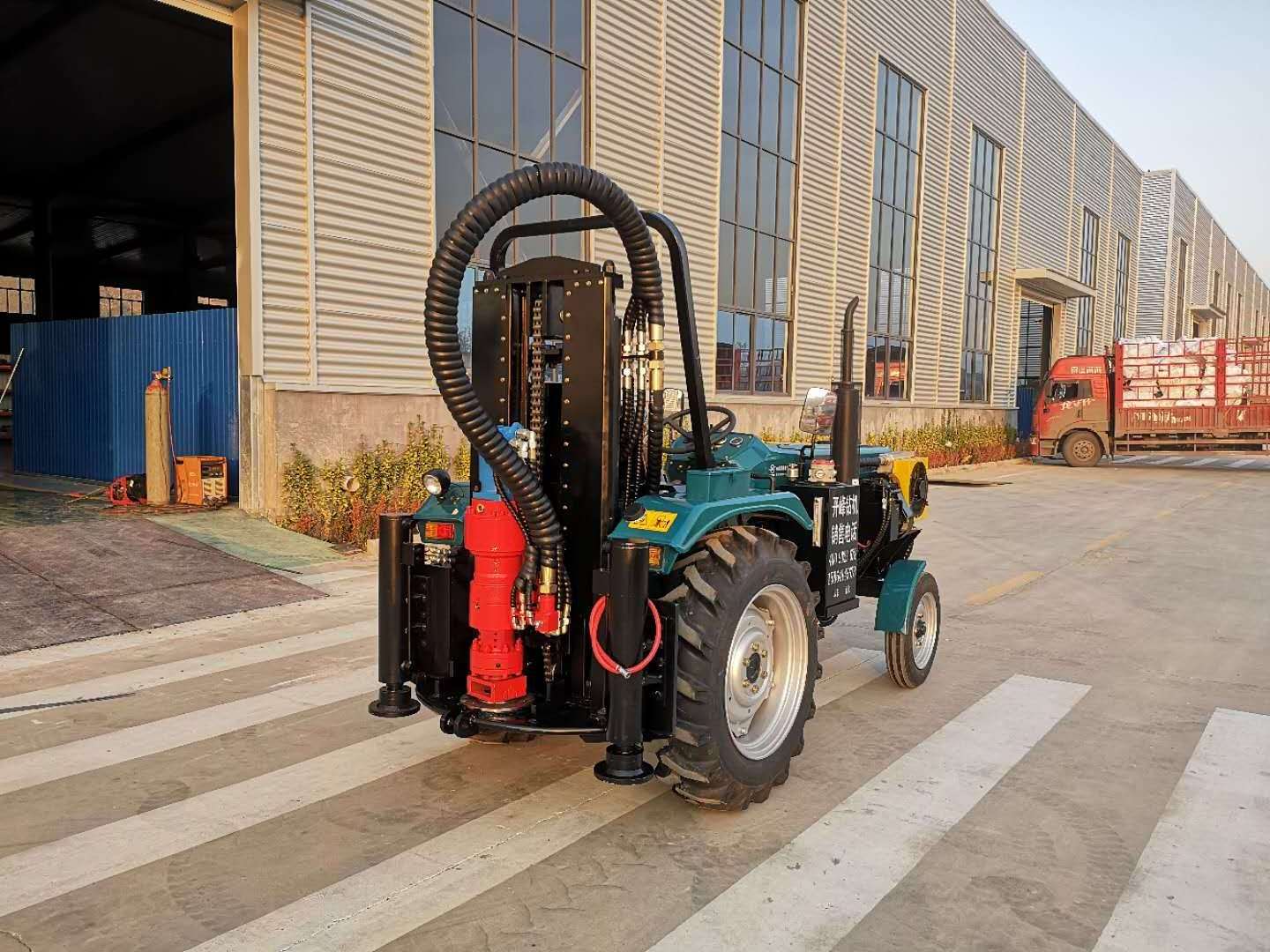 air compressor tractor mounted water well drilling rig machine