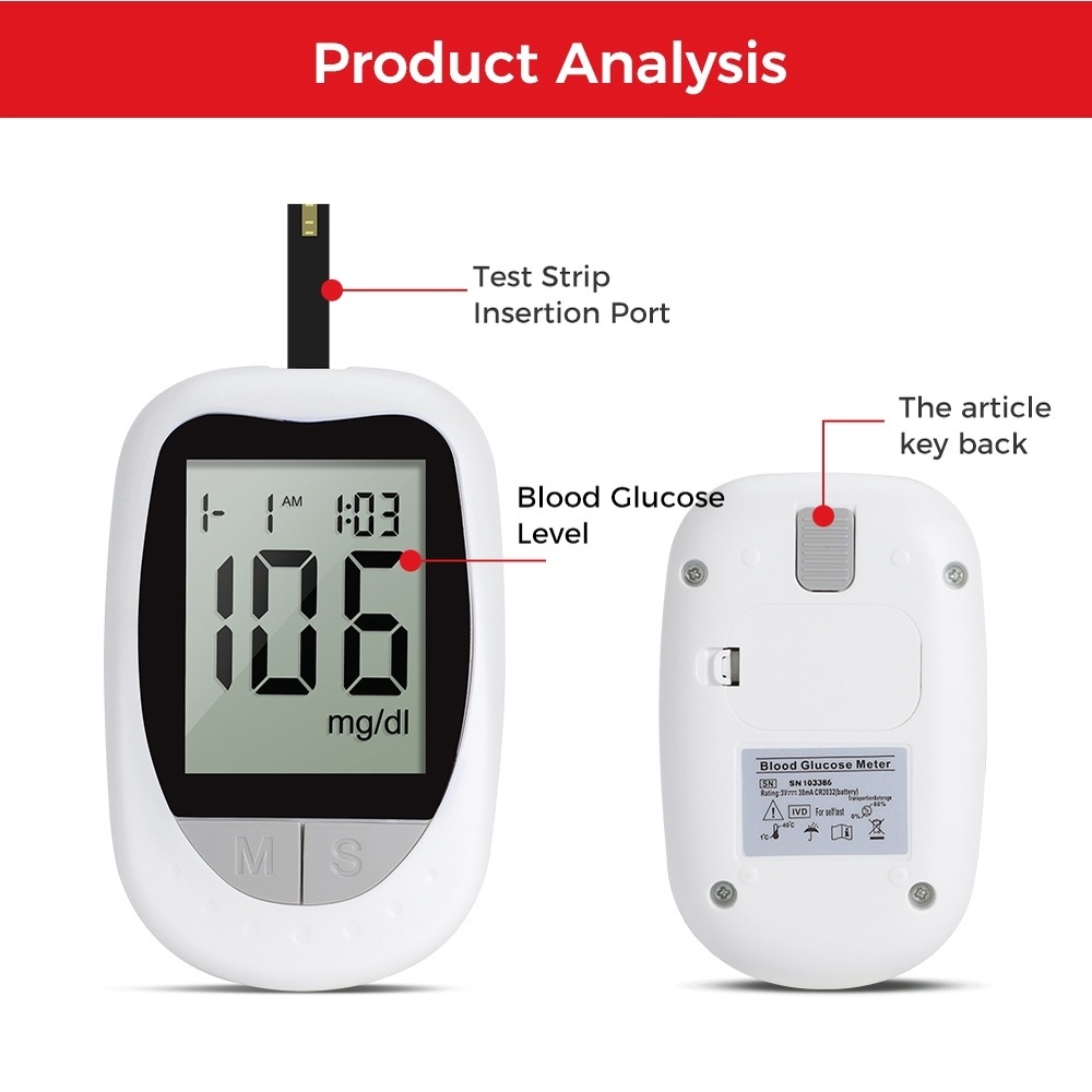 Oem/Odm Shenzhen Blood Glucose Monitor Popular Diabetes Automatic Digital Blood Sugar Monitor Rechargeable Blood Glucose Monitor