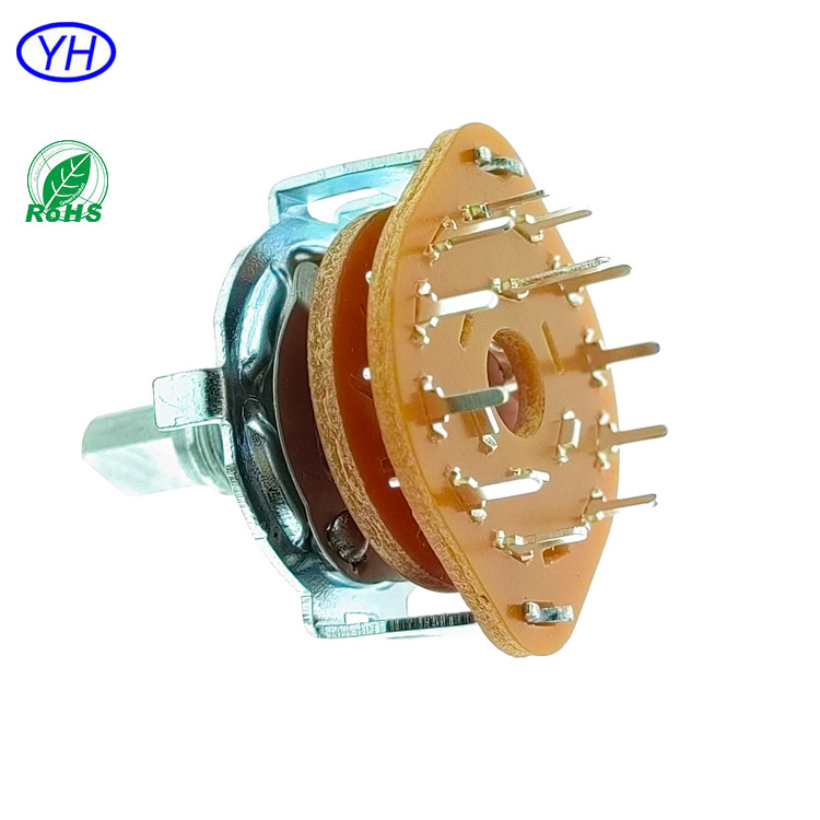 Free samples changeover angle 60 degree alpha rs25 25mm 2 3 4 5 6 7 8 9 10 1112 position rotary switch voltage selector