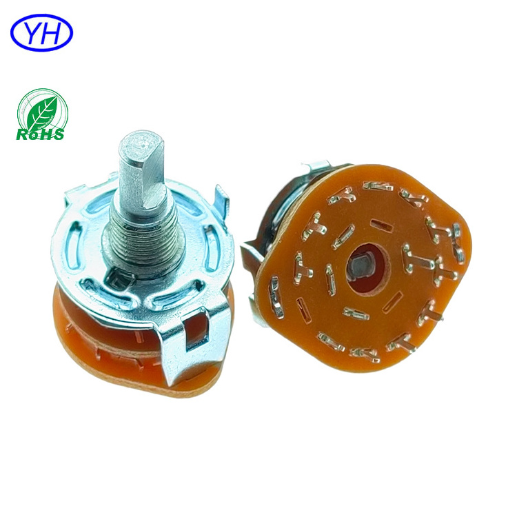 Free samples changeover angle 60 degree alpha rs25 25mm 2 3 4 5 6 7 8 9 10 1112 position rotary switch voltage selector