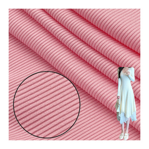 Custom 2*2 RIB knit fabric Multi color factory stripe fabric direct supply 95%polyester 5%spandex fabric use for clothing