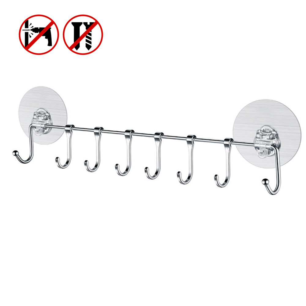 Wall Mounted Rack Hook Hanger Holder Towel Bar Organizer for Bathroom Shower Wreath