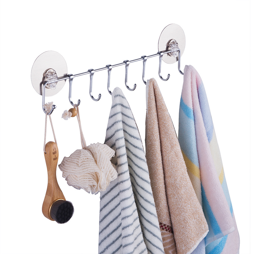 Wall Mounted Rack Hook Hanger Holder Towel Bar Organizer for Bathroom Shower Wreath