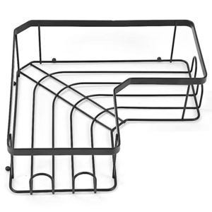 Modern Style Rustproof Black Metal Wall Mounted Double Layer Shower Storage Rack