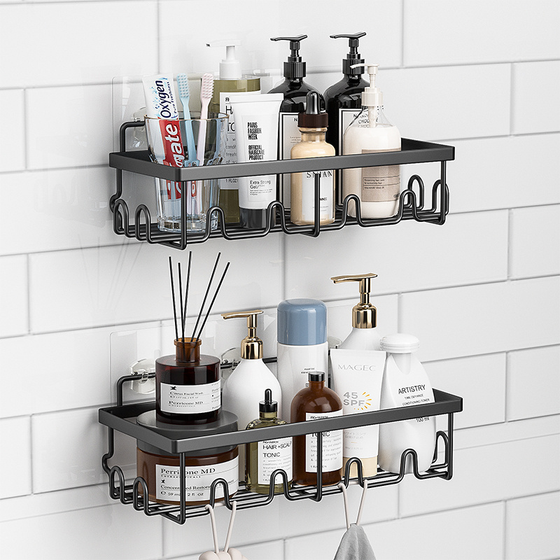 High Quality Stock Drilling Reusable Stainless Steels 3 Set No Nailing Removable Wall Mounting Bathroom Rack Shelf