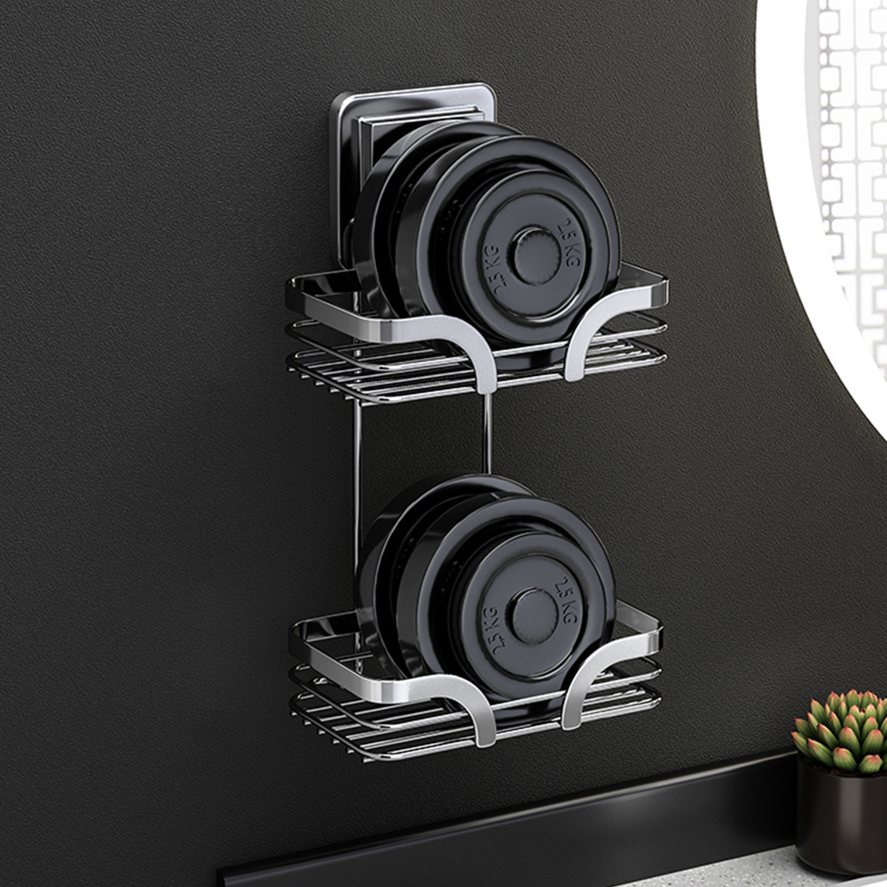 Wall Mount Stainless Steel 304 Black Double Layers Soap Dish Soap Caddy Shelf Soap Holder