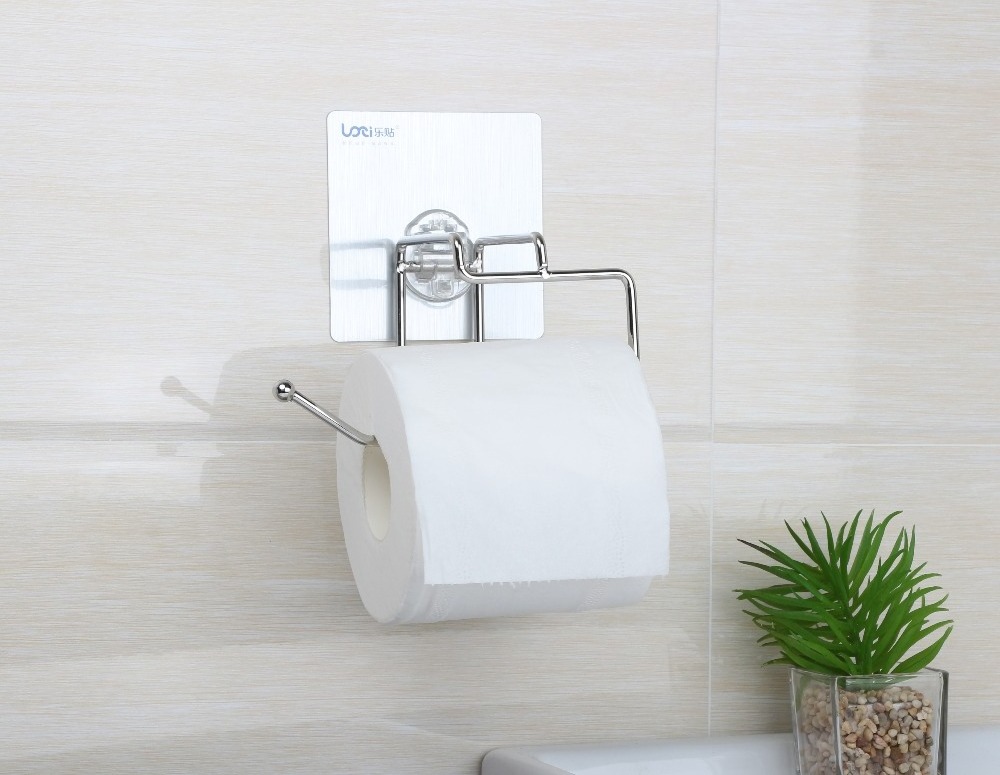 Stainless steel toilet paper roll paper holder tissue holder with suction cup