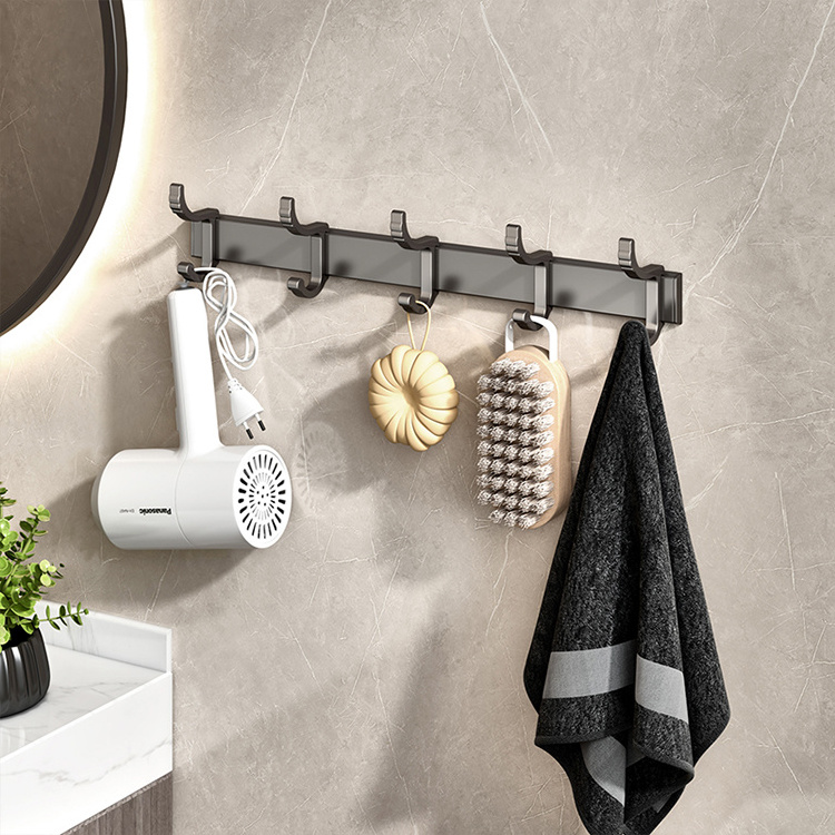 Modern Design Wall Mounted Living Room Key Organizer Metal Towel Hook Racks For Bathroom