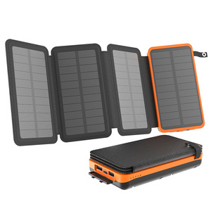 2024 Sunshine Power Bank Solar Charger 4 Panels Solar Panel Outdoor Portable Charger Solar Powerbank