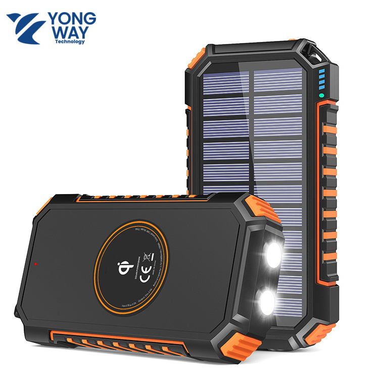 2023 Hot Sale Outdoor Portable Powerbank Wireless Phone Solar Charger 20000Mah Solar Power Bank For Cell Phone