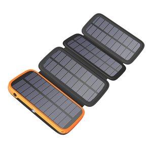 Hot Sale 20000Mah High Capacity Battery Charger 4 Solar Panels Power Bank Solar Charger