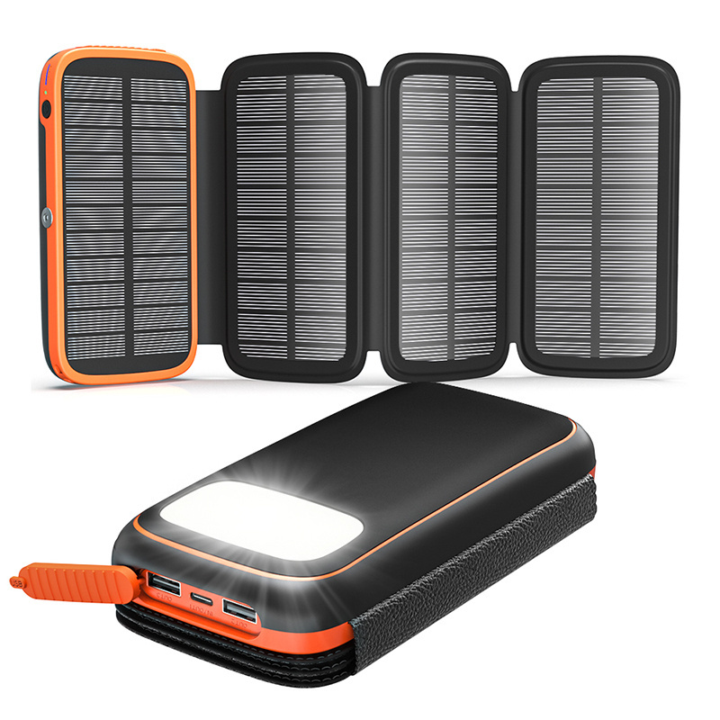 Outdoor Foldable Waterproof Solar Panel 20000Mah Usb Fast Charger Solar Power Bank