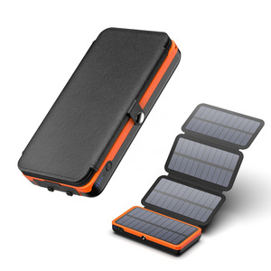 ODM OEM Portable Foldable Waterproof 20000Mah Solar Charger Outdoor Travel Mobile Powerbank Solar Power Bank