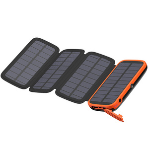 20000Mah Outdoor Solar Power Bank 4 Foldable Solar Panels Phone Charger