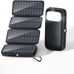 Hiluckey Outdoor 20000mAh Portable Solar Charger Waterproof Solar Power Bank Panel Charger