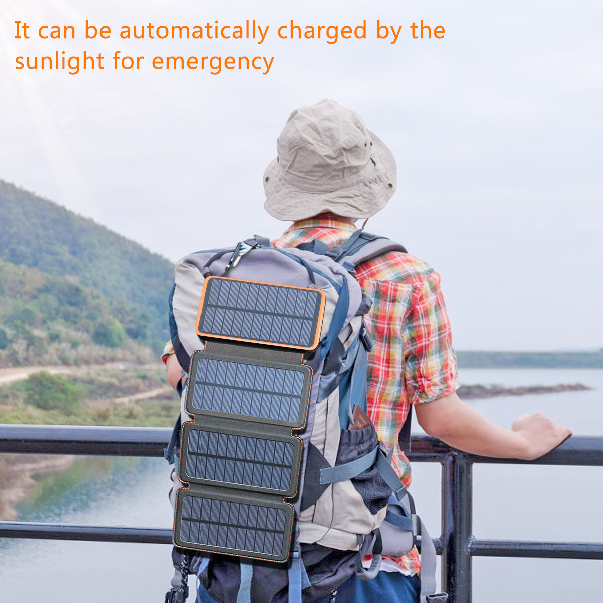 Hiluckey Best Selling Foldable Solar Panel External Emergency Charger Quick Charge Power Bank rechargeable solar power bank