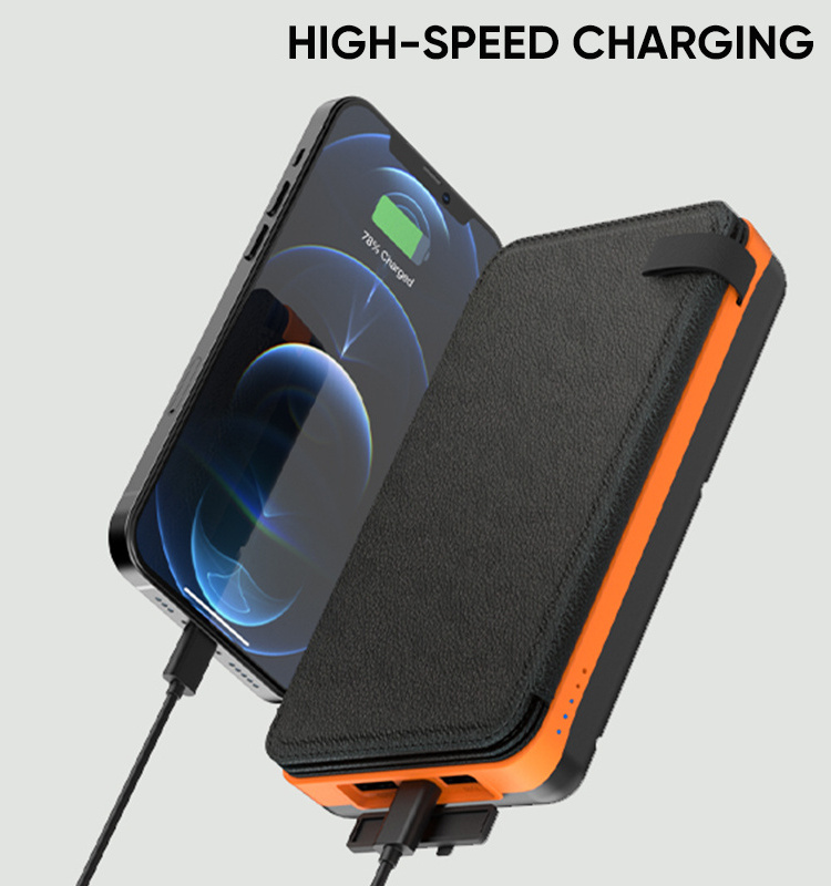 Hiluckey 2024 New Arrival High Capacity Solar Power Bank Outdoor Waterproof Solar Charger Portable Power Bank