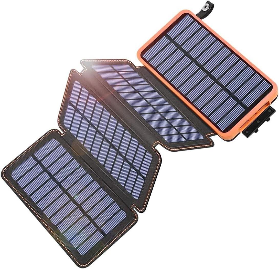 Hiluckey 2024 High Capacity Solar Charger 20000mAh Waterproof Solar Power Bank Mobile Powerbank for Outdoor