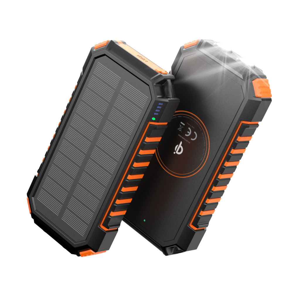 Riapow High Quality Waterproof 20000 mah Solar Panel Powerbanks Fast Charging Phone Charger Outside Activity