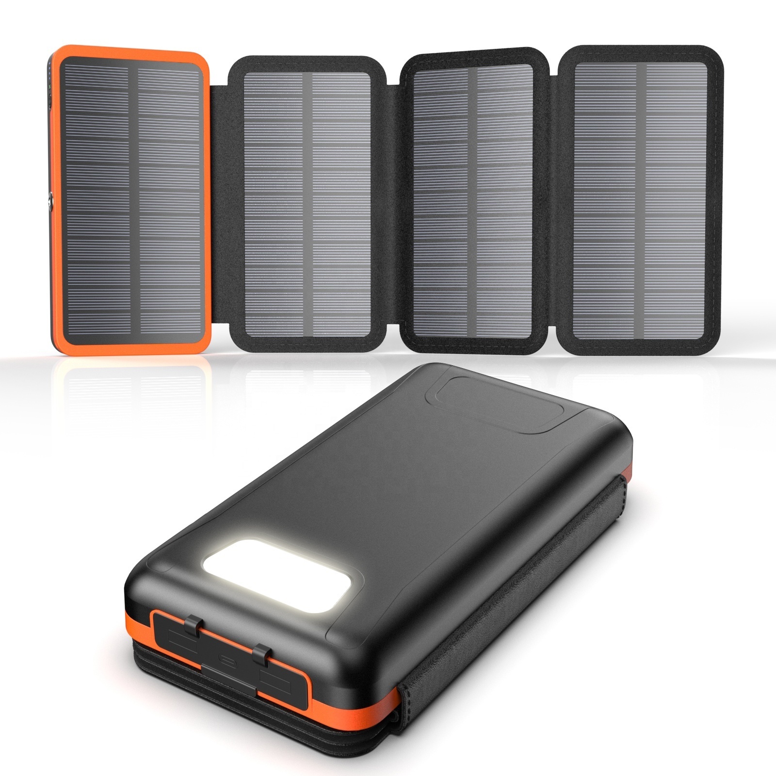 ODM OEM Portable Foldable Waterproof 20000Mah Solar Charger Outdoor Travel Mobile Powerbank Solar Power Bank