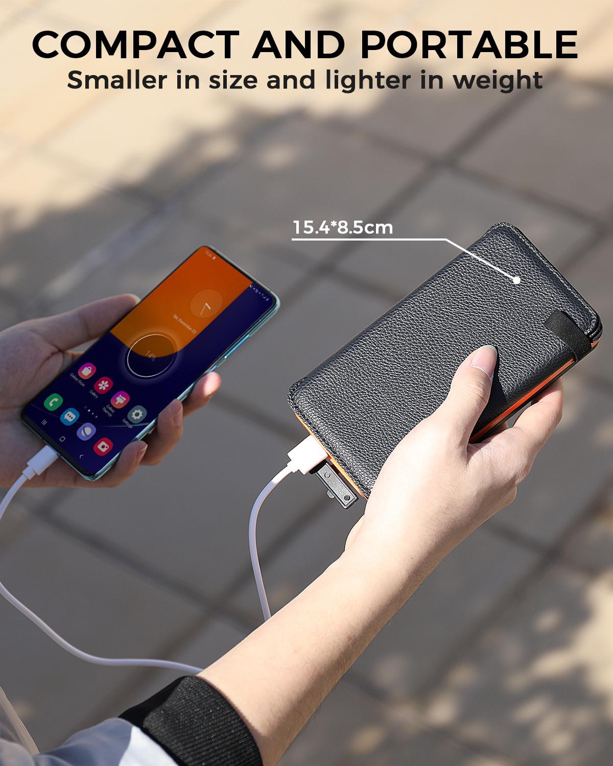 Hiluckey 2024 New Solar Panels Portable Battery Charger 16000Mah Powerbank Solar Power Bank For Iphone