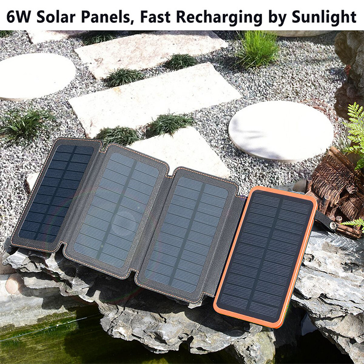 2024 Sunshine Power Bank Solar Charger 4 Panels Solar Panel Outdoor Portable Charger Solar Powerbank