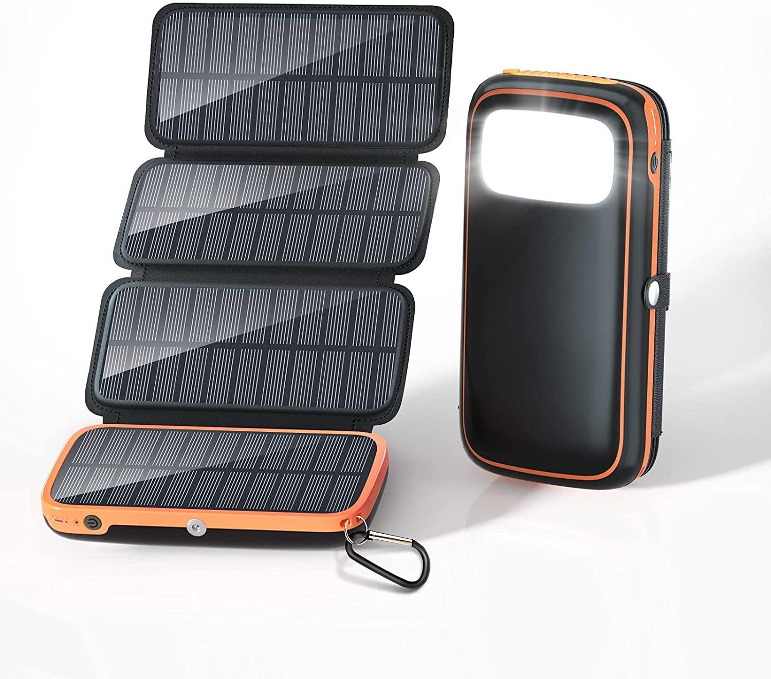 Hiluckey Wholesale Price 20000Mah Capacity Portable Power Bank 4 Solar Panels Solar Charger