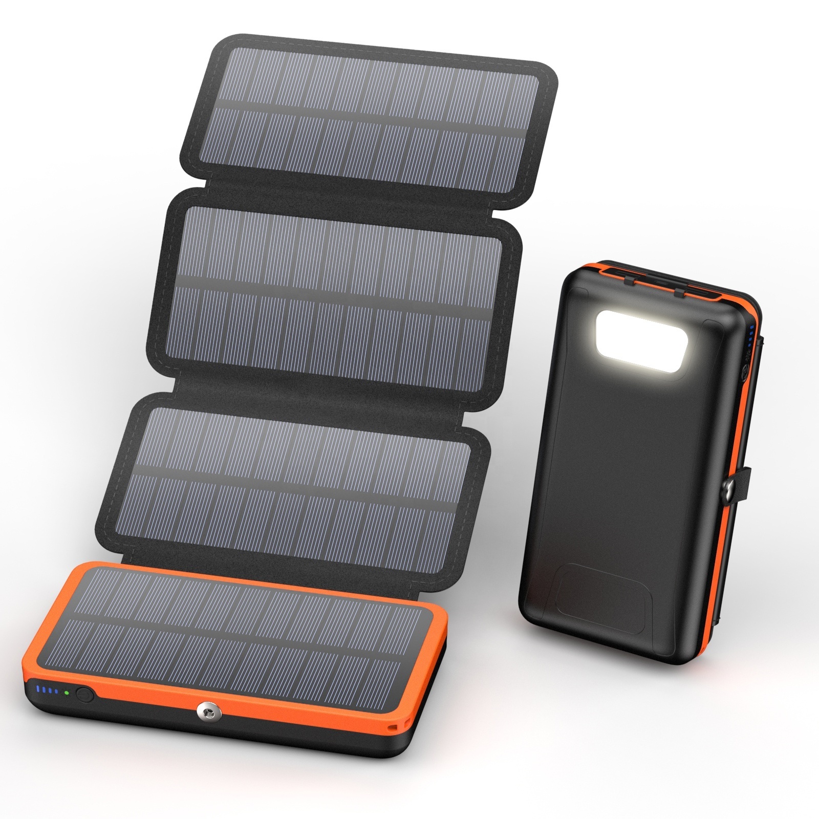 2024 Hot sell New Trending  Foldable Waterproof High Capacity 20000Mah Solar Charger Outdoor Travel Mobile Solar Power Bank