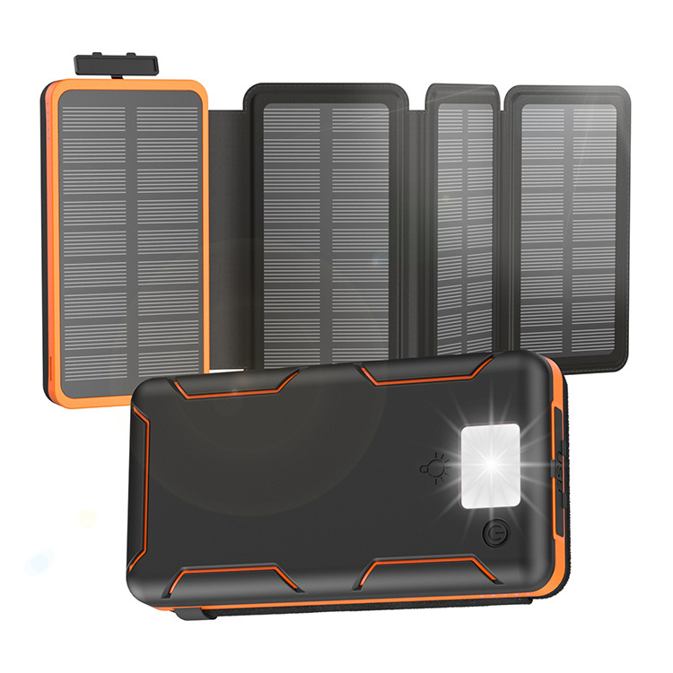 20000Mah Portable Cell Phone Charger Foldable Solar Power Bank Solar Charger