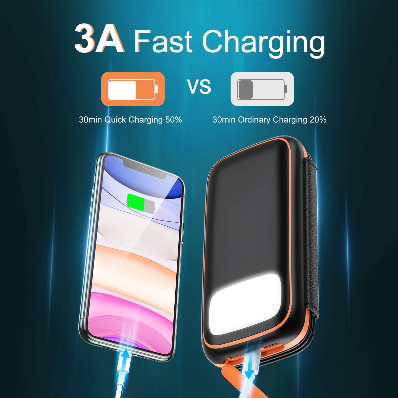 2024 Hot Sale Hiluckey High Capacity Charger 20000mAh  Power Bank Mobile Powerbank solar energy power banks for mobile phone